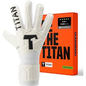 T1TAN Classic 1.0 White-Out Goalkeeper Gloves - with Finger Protection - Soccer Goalie Gloves Adult - Professional Goal Keeper Gloves for Youth, Men & Women - Size 6-11