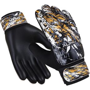 AlphaSports Soccer Goalie Gloves for Kids Boys, Youth and Adult Football Goalkeeper Gloves with 4mm Latex Palm and Double Wrist Protection