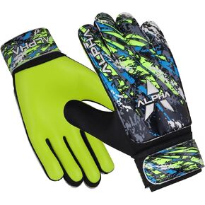 قفازات AlphaSports لكرة القدم لحارس المرمى للأطفال الأولاد والشباب والكبار مع راحة يد مطاطية 4 مم وحماية مزدوجة للمعصم in Kuwait