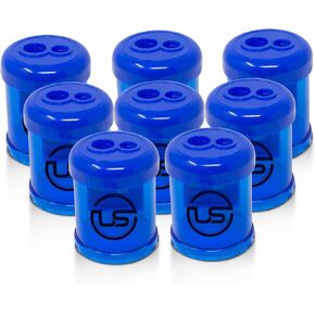 Pencil Sharpeners, 3 Pack Blue Dual Hole Sharpener with Receptacle Pencil Sharpener Manual Pencil Sharpeners for Regular and Oversized Pencils or Crayons