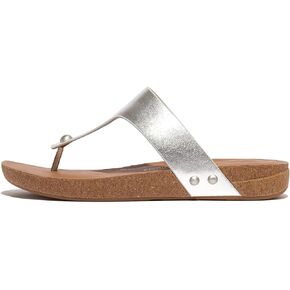 FitFlop Women's Iqushion Metallic-Leather Toe-Post Sandals Wedge
