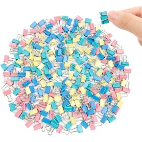 240-Pack Mini Binder Clips in 4 Colors (Blue, Yellow, Red, Green), 15mm/0.6-Inch Small Paper Clips for Home, School, Office and Business