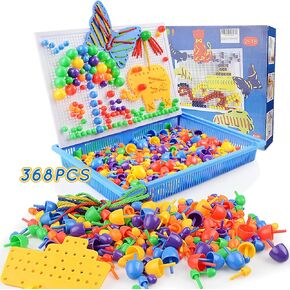 ZOZOPLAY Kids Toys Mosaic Puzzle,490Pcs Building Blocks,Educational Toys with 6 Assembly Drawing,STEM Toys for 4+ Year Old(Small Cube)