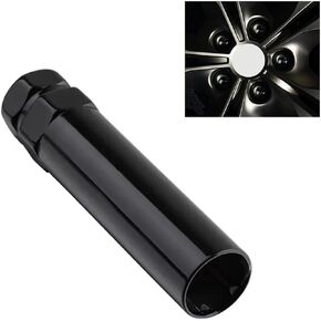 1 PC Car 3.46" Anti-Theft Screw Six-tooth Remover Socket, Tuner Locking Lug Nut Key Replace Sleeve, Compatible with Cars, Trucks, Vans, SUVs, Trailers (Black)