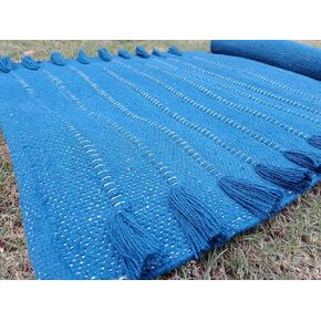 Jaipur art & Rugs Organic Cotton Yoga Mat - Eco-Friendly Hand-Woven Rug - Non Slip & Thick (24"x72"x5mm) for Everyday Fitness at Home - Comfortable Extra-Long