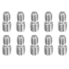 PATIKIL M6x15mm to M8x15mm Double End Threaded Stud Screw Bolt, 10 Pack 304 Stainless Steel Rod Bolts Thread Reducer Adapter for Furniture Fastener, Hardware Connectors