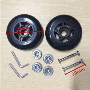 80X24mm Black Luggage Suitcase / Inline Outdoor Skate Replacement Wheels with ABEC 608zz Bearings