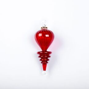 Large size Christmas Ornament Egyptian Glass glass blown handmade art glass RED Color With Gold line