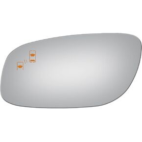 Burco 4311B Driver Side Power Replacement Mirror Glass with Lasered Holes to use with Factory Blind Spot Detector for 2010-2017 FORD TAURUS