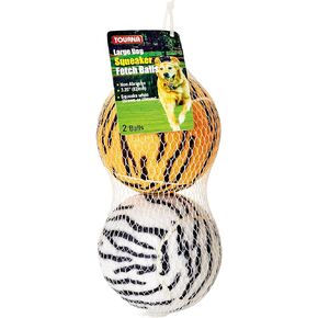 Unique Sports Large Dog Animal Print Large Tennis Fetch Balls, Squeaker Ball Dog Toy 2 Pack