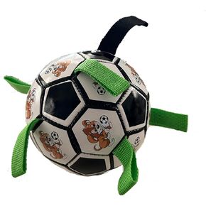 Dog Toys Soccer Ball with Straps Interactive Dog Toys Dog Tug Toy Dog Water Toy Durable Dog Balls for Medium Dogs (Bell)