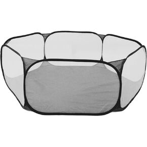 Guinea Pig Cage Rabbit Cage Indoor with Mat Playpen Easy to Clean Perfect Size for Small Animal Pet Play Pen Exercise Yard Fence Portable Tent for Hamsters Chinchillas Hedgehog Puppy Cats(Black)