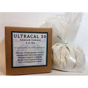 Ultracal 30 Gypsum Cement 2.5 lbs / 1.13 kg - Plaster - For Mold Making and Casting, Ideal for Latex Molds! Takes Excellent Detail