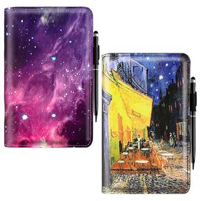 2 Pcs A Set, Server Book Organizer with Zipper Pocket, Aatacas PU Leather Restaurant Guest Check Presenters Card Holder for Waitress, Waiter, Bartender, A Pen As Bonus