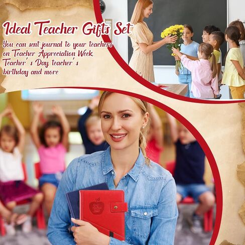 6 مجموعة من هدايا تقدير المعلم، دفتر يوميات المعلم مع قلم، أفضل غلاف فني للمعلم على الإطلاق مقاس A5، دفاتر ملاحظات جلدية هدية للمعلم من الطلاب لهدايا التخرج، شكرًا لك هدايا المعلم in Kuwait