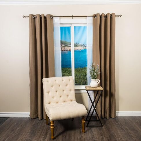 مجموعة قضبان ستائر مزدوجة كلاسيكية مقاس 5/8 بوصة من ديكوبوليتان، من 86 إلى 128 بوصة، برونزي داكن in Kuwait