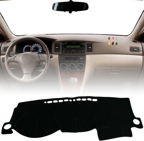 غطاء لوحة القيادة الداخلية من MOHANO متوافق مع Toyota Corolla 2003-2008، حصيرة غطاء لوحة القيادة غير قابلة للانزلاق مناسبة لسيارة Toyota Corolla 2003 2004 2005 2006 2007 2008 واقي حصيرة لوحة القيادة ظلة بدون وهج أسود in Kuwait