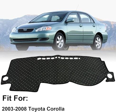 غطاء لوحة القيادة الداخلية من MOHANO متوافق مع Toyota Corolla 2003-2008، حصيرة غطاء لوحة القيادة غير قابلة للانزلاق مناسبة لسيارة Toyota Corolla 2003 2004 2005 2006 2007 2008 واقي حصيرة لوحة القيادة ظلة بدون وهج أسود in Kuwait