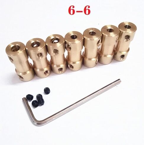 Unifizz D9mm x L20mm Bore Rigid Coupling, Copper Shaft Coupler Connector,Wheel Coupling Couple, 3.17mm to 4mm in Kuwait