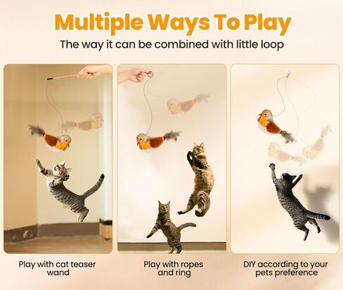 لعبة ريش الطيور والقطط من Aucenix - لعبة النعناع البري المحفزة التي تعمل باللمس للقطط الصغيرة، ألعاب تفاعلية للطيور النقيق المضحكة قابلة للسحب للتعليق للقطط الداخلية المطاردة والمضغ واللعب (أزرق) in Kuwait