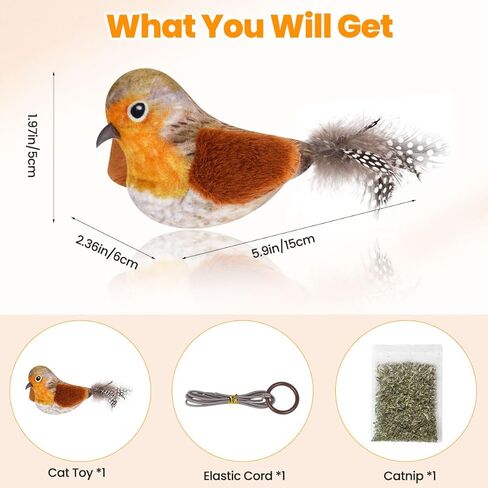 لعبة ريش الطيور والقطط من Aucenix - لعبة النعناع البري المحفزة التي تعمل باللمس للقطط الصغيرة، ألعاب تفاعلية للطيور النقيق المضحكة قابلة للسحب للتعليق للقطط الداخلية المطاردة والمضغ واللعب (أزرق) in Kuwait