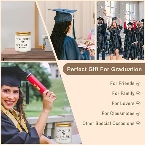 ONEVIEV Graduation Gifts for Her Him, Soy Wax Scented Candle, Masters Degree College High School Graduation Gifts 2024 - Now Hotter by One Degree in Saudi Arabia
