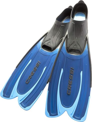 Cressi Adult Snorkeling Fins with Self-Adjustable Comfortable Full Foot Pocket | Perfect for Traveling | Agua: Made in Italy in Saudi Arabia
