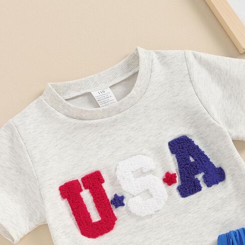 Xiaodriceee Toddler Girl 4th of July Outfit USA Short Sleeve T-shirt Star Tulle Skirts Little Girls Clothes Fourth Of July in Saudi Arabia