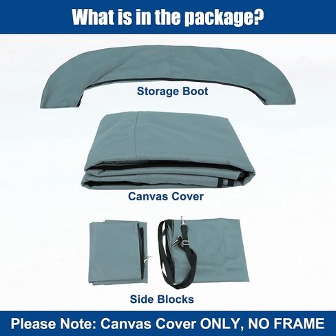 X AUTOHAUX 600D Canvas Only NO FRAME 3 Bow Bimini Top Replacement Top Cover with Detachable Side Blocks Storage Boot Blue Canvas Only NO FRAME in Saudi Arabia
