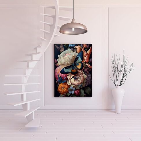 5D Diamond Painting Kits for Adults Beginners,Butterfly Flower Diamond Art Kit,DIY Full Round Drill Diamond Dot Gem Art Kits for Adults,Home Wall Decor 11.8x15.7 Inch in Kuwait