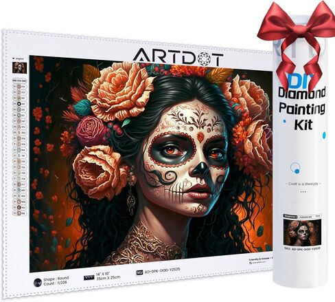 ARTDOT 5D Diamond Art Kits for Adults, Licensed Full Drill Skull Diamond Painting Kits for Beginners, Gifts for Women Mom(9.8x13.7 Inches) in Kuwait