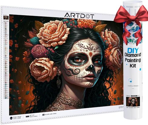 ARTDOT 5D Diamond Art Kits for Adults, Licensed Full Drill Skull Diamond Painting Kits for Beginners, Gifts for Women Mom(9.8x13.7 Inches) in Saudi Arabia