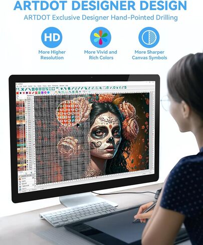 ARTDOT 5D Diamond Art Kits for Adults, Licensed Full Drill Skull Diamond Painting Kits for Beginners, Gifts for Women Mom(9.8x13.7 Inches) in Kuwait