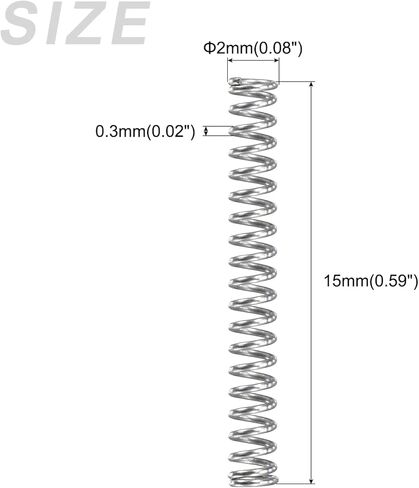 نوابض ضغط METALLIXITY (0.8 × 8 مم OD، طول حر 25 مم) 20 قطعة، زنبرك تمديد من الفولاذ المقاوم للصدأ 304 - لمتجر إصلاحات المنزل، والمشروعات اليدوية، لون فضي in Saudi Arabia