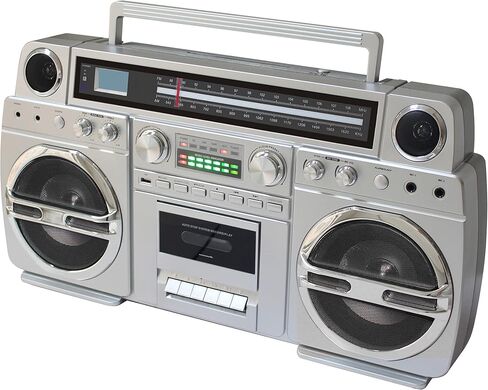TechPlay Monster B 1980S-Style Boom Box CD Player, Cassette Player/Recorder, AM/FM, USB, Bluetooth Speaker with Built-in Rechargeable Battery… in Saudi Arabia