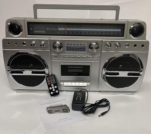 TechPlay Monster B 1980S-Style Boom Box CD Player, Cassette Player/Recorder, AM/FM, USB, Bluetooth Speaker with Built-in Rechargeable Battery… in Saudi Arabia