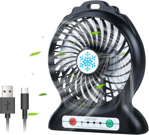 GGH Portable Fan Rechargeable,Personal Desk Fan,Small Battery Operated USB Fan with Flashlight,3 Speeds Wind Quiet Mini Desktop Fan for Travel,Camping,Bedroom,Office in Saudi Arabia