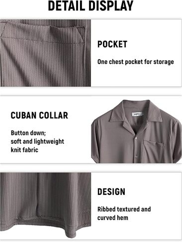 VATPAVE Mens Casual Summer Shirts Short Sleeve Button Down Shirts Fashion Textured Beach Hawaiian Shirts with Pocket in Saudi Arabia