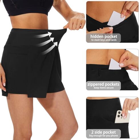 شورت سباحة للسيدات من JENEARY مقاس 3 بوصات، شورت سباحة عالي الخصر للتحكم في البطن in Kuwait