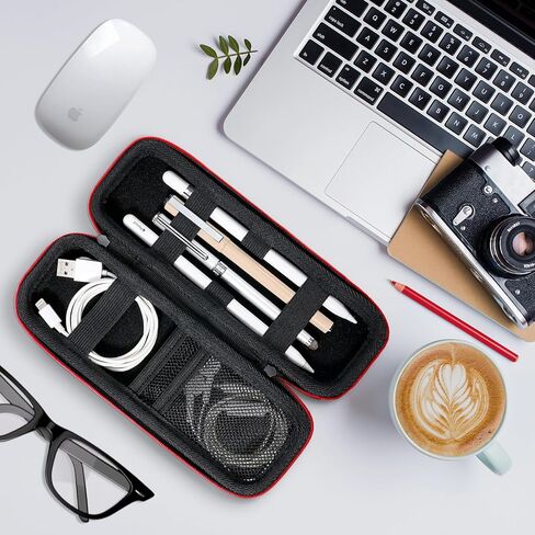 TiMOVO Pencil Holder Case for Apple Pencil Pro, Apple Pencil (USB-C) & Apple Pencil (1st/2nd Gen), EVA Hard Shell Carrying Bag Sleeve Compatible with Apple Pen Accessories, USB Cable, Stylus, Black in Saudi Arabia