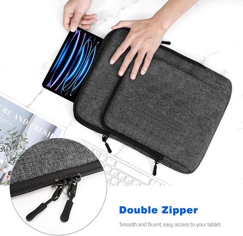 Dadanism 13.3 Inch Tablet Sleeve Shoulder Bag Carrying Case for New MacBook Neo 13" 2026, MacBook Air M5/M4 13", iPad Air M4/M3 13", iPad Pro M5/M4 13", Galaxy Tab S10+/S9 FE+/S9+ 12.4", Black & Gray in Kuwait