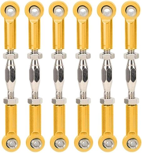 SALUTUYA Aluminum Alloy RC Car Push Rod Turnbuckle Rod Linkage with Adjustable Length RC Turnbuckle for RC Car Upgrade 71-86mm(Golden) in Saudi Arabia