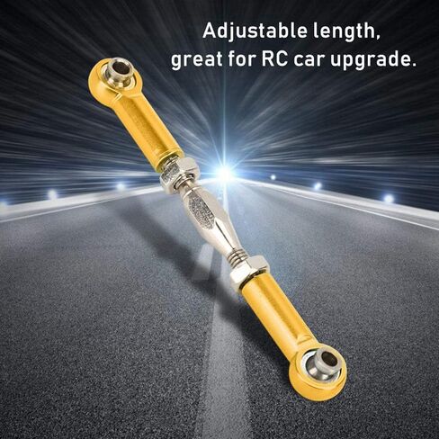 SALUTUYA Aluminum Alloy RC Car Push Rod Turnbuckle Rod Linkage with Adjustable Length RC Turnbuckle for RC Car Upgrade 71-86mm(Golden) in Saudi Arabia