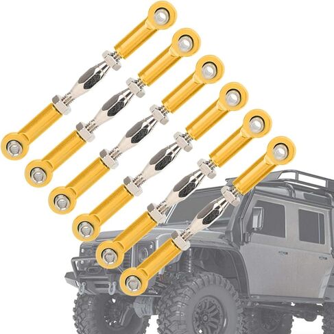 SALUTUYA Aluminum Alloy RC Car Push Rod Turnbuckle Rod Linkage with Adjustable Length RC Turnbuckle for RC Car Upgrade 71-86mm(Golden) in Saudi Arabia