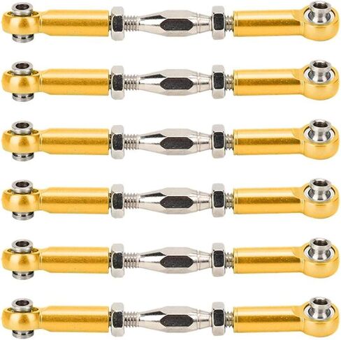 SALUTUYA Aluminum Alloy RC Car Push Rod Turnbuckle Rod Linkage with Adjustable Length RC Turnbuckle for RC Car Upgrade 71-86mm(Golden) in Saudi Arabia