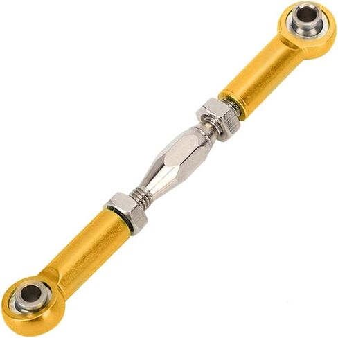 SALUTUYA Aluminum Alloy RC Car Push Rod Turnbuckle Rod Linkage with Adjustable Length RC Turnbuckle for RC Car Upgrade 71-86mm(Golden) in Saudi Arabia