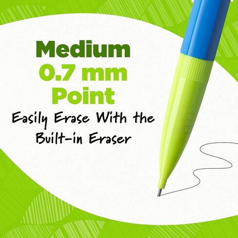BIC Ecolutions Mechanical Pencils with Erasers, With Colorful Barrel, Medium Point (0.7mm), 48-Count Pack, Mechanical Pencils Made from 81% Recycled Plastic Excluding Leads and Erasers in Saudi Arabia