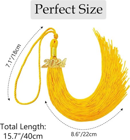 2024 Graduation Tassel, Royal Blue and White Tassel for Graduation Cap with 2024 Year Gold Charm for Graduation Ceremony Tassel Accessories in Kuwait