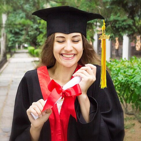 2024 Graduation Tassel, Royal Blue and White Tassel for Graduation Cap with 2024 Year Gold Charm for Graduation Ceremony Tassel Accessories in Kuwait
