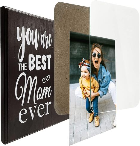 Ylu Yni Anniversary Wedding Engagement Gifts for Women, Wooden Picture Frame for 4x6 Inch Photo, Brown Home Decor, for Couples, Boyfriend, Girlfriend, Unique Birthday Gifts for Her/Him in Saudi Arabia
